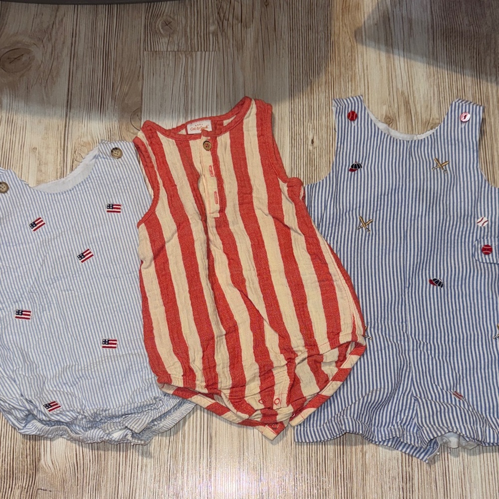 Starting Out Red and Blue Striped Kids One Pieces and little lad and cat&jack